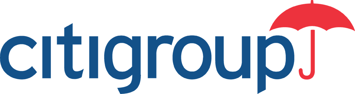 The Citigroup corporate mark used from 1998 to 2007: the Citigroup wordmark shown with the red Travelers umbrella.