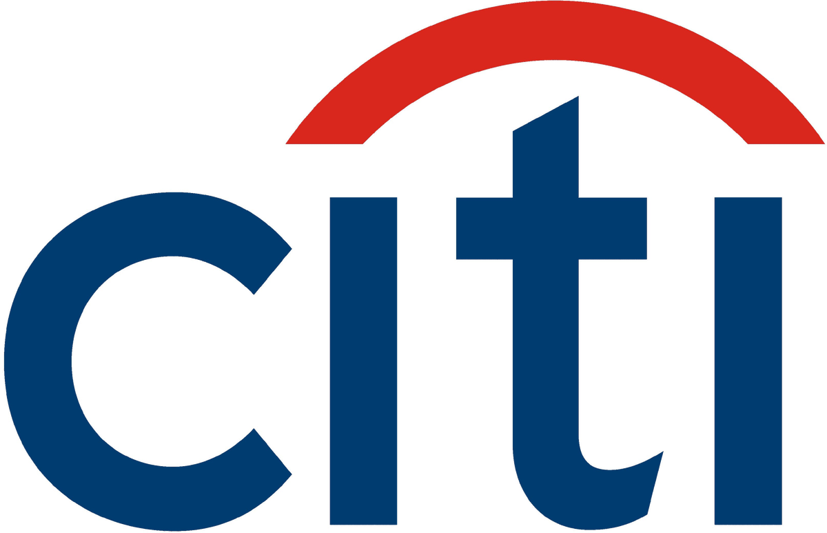 The Citi mark in color: blue lower-case citi wordmark with the red arc over the letter t.